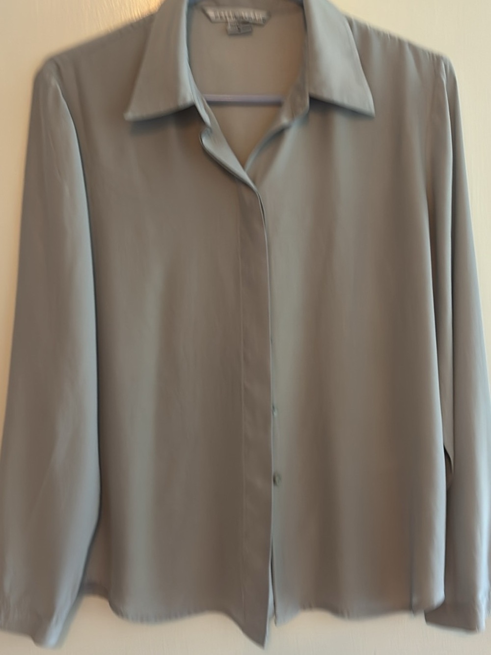 Peter Nygard Light Gray Button-Front Blazer Shirt Jacket